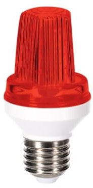 HQ-Power Mini-LED-Blitzlampe mit E27-Fassung, LEDs SMD2835 (3014), 3W Leistung, erzeugt 40 Blitze/Minute, 360° Abstrahlwinkel, IP56 wasserdicht, 230 V~ 50 Hz, rot