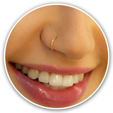 Gold Nose Ring - Tiny Thin 24 Gauge 7mm Gold Nose Hoop Piercing - 14k Gold Filled Dainty Nose Rings For Women - Handmade Gold Nose Jewelry - Gift Ready