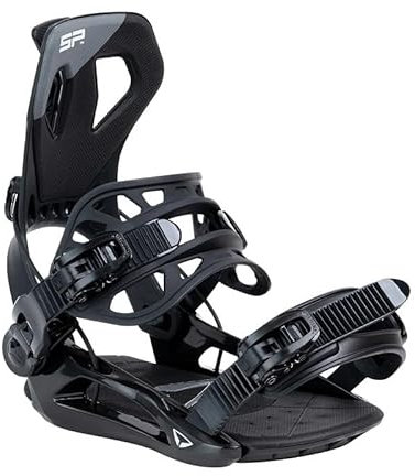 SP - Automatische Snowboardbindung Modell Private Black XL Multientry Größe 44-47 EU 10-12,5 US für Herren, Schneebindung Typ Flow, Schwarz, für Freestyle Freeride Burton, Einheitsgröße