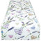 Tischläufer Lavendel und Herzen, weiß, 40x140 cm, Tischdecke für Frühling und Sommer