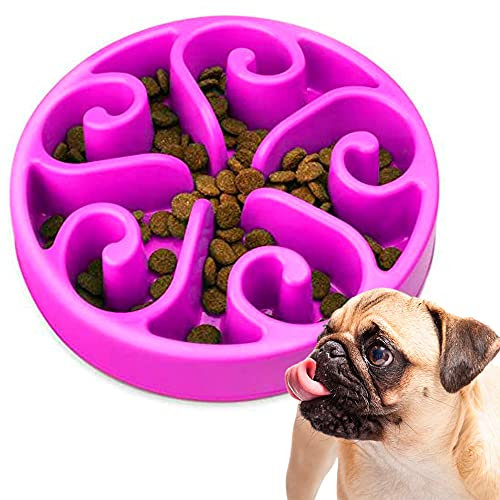Edipets, Hundenapf, Antischlingnapf Hunde, Langsame Fütterung, für Mittelgrosse und Grosse Haustiere, Interaktiver Napf, verlängert die Fütterungszeit (Lila)