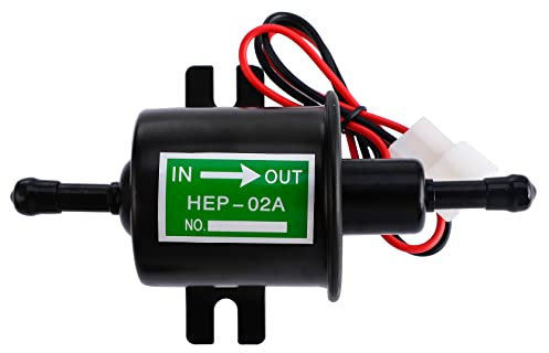 CarBole Bomba de Gasolina Eléctrica Universal 12V,4-7 PSI Bombas de Combustible,Modelo: HEP-02A,Diámetro de Entrada y Salida 8 mm (5/16 in) Bomba Externa Para Combustible, Gasolina, Diesel