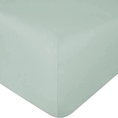 Sleepdown Unifarbenes Spannbetttuch, warm, gemütlich, atmungsaktiv, superweich, 100% Bambus, Bettlaken, 32 cm, extra Tiefe Taschen, Salbeigrün – Einzelbett