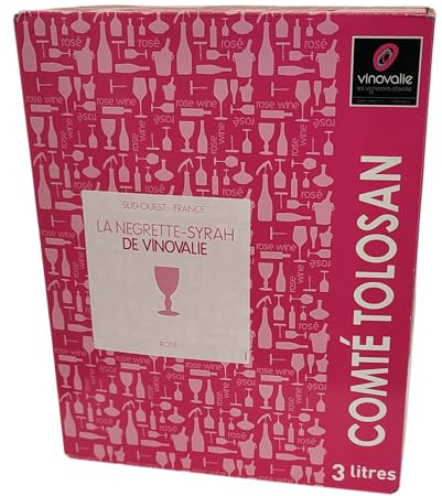 BIB Vin Rosé 3 L - Négrette/Syrah - Vinovalie - Pratique avec son robinet de service, idéal à l'apéritif et en accompagnement de vos grillades et planchas