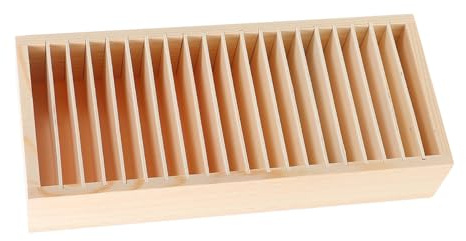 TOPBATHY Boîte de Rangement Carte en Bois Boîte à Compartiments Détachables, Porte-cartes de Bureau pour Organiser Cartes de Visite Maison Dortoir