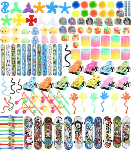 LEAZZLE Juego de regalos de cumpleaños infantiles, 132 unidades, regalo de cumpleaños infantil, relleno de piñata, regalo de cumpleaños, regalo de Pascua, Halloween, Navidad, CPT-132
