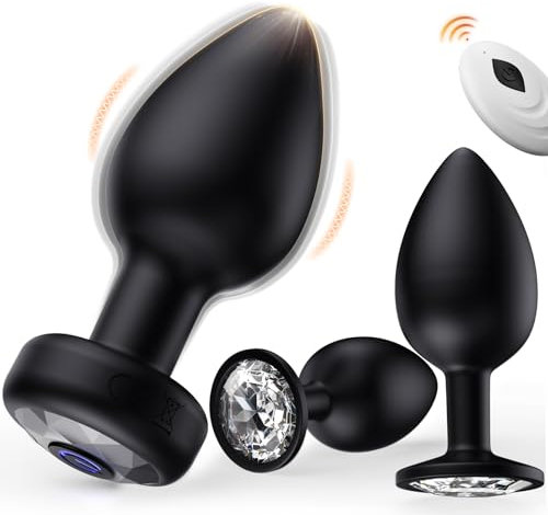 Tagnaff Analplugs 3-Set, Analplug# für Frauen Männer mit Vibration 10 Modi, Silikon Anal Plugs Butt Plug für den Mann Analvibratoren für Frau Buttplug Anfänger/Profis Anal Toys Sexspielzeug Butplug