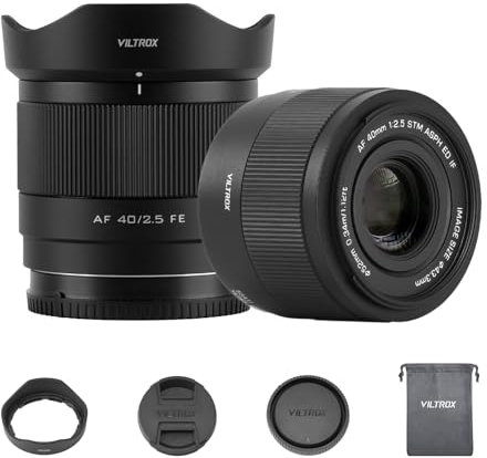 VILTROX 40mm F2.5 STM Full-Frame Objetivo Auto Focus Lenses for Sony E Mount Camera Objectif Lentes de cámara estándar FE para Sony a7 a7C a7III a7RIII a7RIV a7RV a9