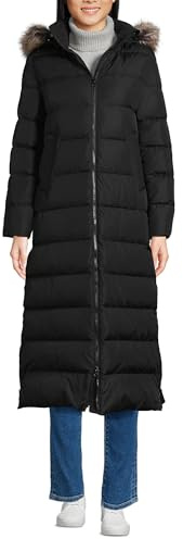 Lands' End Womens Long Maxi Down Coat Black Plus 3x