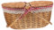 INOOMP Cesta De Picnic De Mimbre Tejida con Tapa y Asas Dobles Canasta Rústica para Almacenamiento y Picnics Al Aire