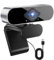 Webcam PC Camara Web con micrófonos con cancelación de Ruido, 1080p Camara USB Plug and Play 360° Ajustable Integrado videollamada para Skype YouTubTwitch y Streaming, 30 FPS
