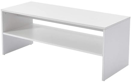 Panana Simple TV Unit Stand with 2 Open Shelves for Living Room, Bedroom, Home Office (White)