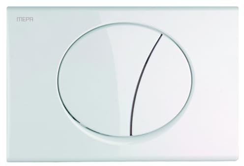 MEPA Sun 2-M Toilet Plate (White, 245 x 165 x 13 mm, Plastic, Front Actuation, 2, Mechanical for Sanicontrol Flush-Mounted cisterns, Type R11 looping Technology) 421600