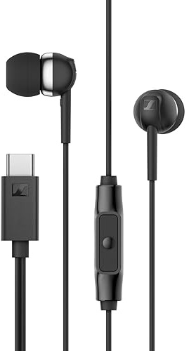 Sennheiser CX 80U – Kabelgebundene In-Ear-Kopfhörer, USB-C-Anschluss, integrierte EIN-Knopf-Smart-Fernbedienung mit Mikrofon, geschlossene Ohrhörer für Passive Geräuschunterdrückung – Schwarz
