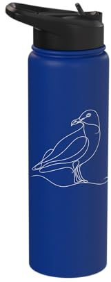 Herring Gull Line Art Birdwatcher Stainless Steel Insulated Water Bottle