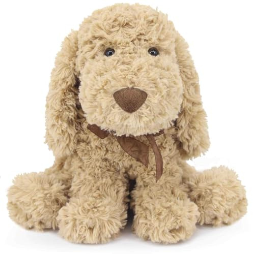 WEIGEDU Poodle Puppy Goldendoodle Stuffed Animal, Adorable Toy Dog Labradoodle Plush for Kids Boys Girls Birthday Easter Nursery Bedtime Gift, 11.8“ Golden