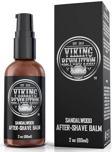 Viking Revolution Aftershave Balm for Men for Sensitive Skin - Sandalwood Scent - Soothes and Moisturizes Face After Shaving - Eliminates Razor Burn for A Silky Smooth Finish - After Shave Balm Men