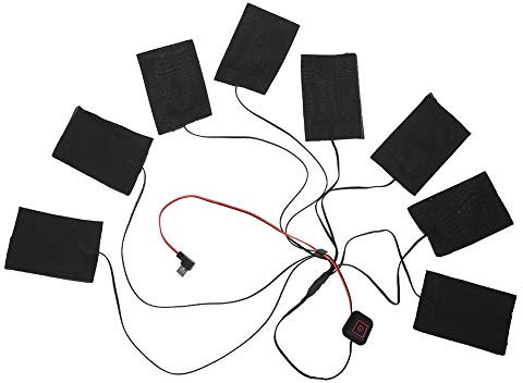Cuscinetto riscaldante elettrico, giacca termica invernale 8 in 1 Gilet USB Riscaldatori in fibra di metallo Panno riscaldante Cuscinetto riscaldante sostituzione per vestiti elettrico