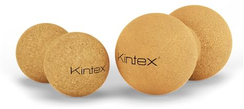 Maní fascia Kintex de corcho, 13,5 cm o 16 cm, bola dúo para automasaje, automasaje, bola fascia con ranura circunferencial para la columna vertebral (8 x 16)