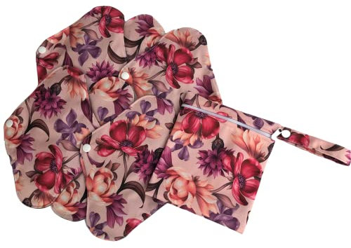 St's Wiederverwendbare Damenbinden, geruchsabsorbierendes Bambustuch | Gratis Nassbeutel | waschbare Damenbinden | Stoffbinden | Slipeinlagen | Menstruationstücher | mittlere bis starke Blutung Umweltfreundlich