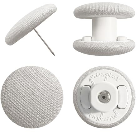 Primpins Duvet Clips - Classic Linen Collection - Locking Pin Fasteners - Keeps Comforter from Shifting in Cover (Set of 8, Light Grey)