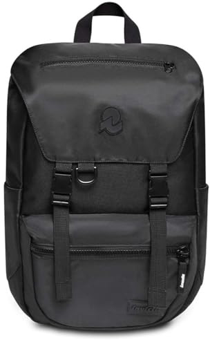 Invicta Zaino Ufficio Jolly X, Nero, Icon, Zaino con Tasca Porta PC Portatile 15.6'' e Tasca Porta Borraccia, Zaino Viaggio, Lavoro, 27 L, per Uomo Donna