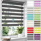 Allesin Doppelrollo schnurlos Klemmfix ohne Bohren Duo Rollos für Fenster, 65x120cm (BxH), Anthrazit, Drücken Und Ziehen Springrollos Klemmrollo Fensterrollo ohne Schnur lichtdurchlässig & Blickdicht