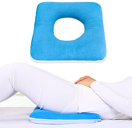 MESINURS Coussin de Fesses en Forme de Beignet, Coussin Anti-Escarres pour Lit, Coussin de Pression Post-Opératoire pour Alités, Personnes Âgées, Handicapées, Enceintes (38,1 x 38,1 cm, Carré)