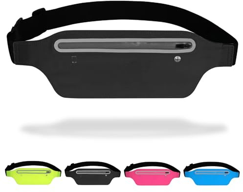 FLUO Marsupio Corsa Uomo e Donna - Porta Cellulare - Cintura Running Riflettente per Sport, Fitness e Bicicletta