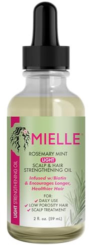 Mielle Rosemary Mint Light Scalp & Hair Strengthening Oil, 2 Ounce