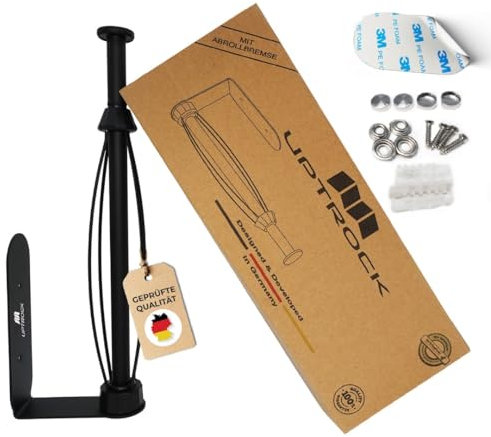 Küchenrollenhalter Edelstahl – Selbstklebend & Ohne Bohren – Für Zewa Küchenrollen geeignet – Mit Rollenbremse zum Einhand-Abreißen – Schwarz