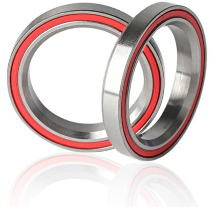 Cuscinetto Cuffia Bici, 2 pezzi per Mountain Bicicletta, per Serie Sterzo, di Ricambio per Bicicletta, argento, cerchio rosso, 41,8 mm