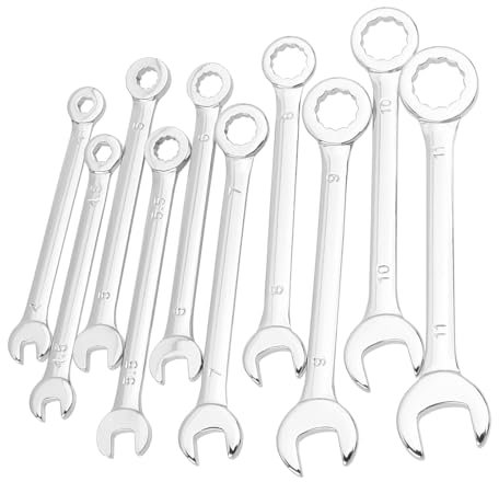 HaoTrade 10 Piece Mini Ignition Wrench Set, Combination Wrench Set, Metric 4mm-11mm Open End and Box End Spanner Carbon Steel Spanner with Portable Pouch for Assembling Furniture Small Equipment