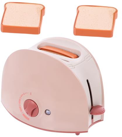 ifundom Pretend Play Toaster Set for Kids Simulation Electric Bread Maker Toy Kitchen Appliance Pop Up Plastic Toy