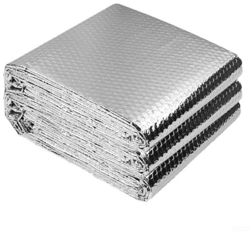 Panneaux réflecteurs pour radiateur, 5 m x 50 cm, feuille d'isolation double face en feuille d'aluminium pour sol, plafond, toit, isolation murale (sans autocollants)