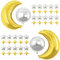 Palloncini Stella e Luna,44PCS palloncini Luna e Stella,Palloncini Eid Mubarak,Palloncini Grandi in Mylar a Forma di Luna,Palloncini in Mylar a Forma di Stella Decorazione Della Festa (Argento)