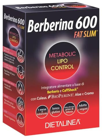 Dietalinea - BERBERBERBERINA 600 FAT SLIM - 60 comprimés - Complément alimentaire pee régularisation du tractus intestinal et la fonction du tube digestif