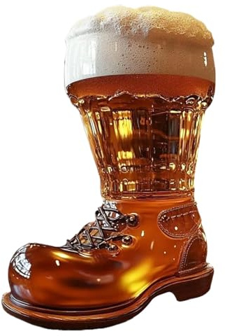 FASSME Wild West Stiefelglas, Transparente Cocktailbecher, Dickes Glas Mit Griff, Perfekt Für Bier, Mixgetränke