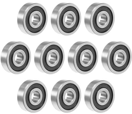 TA-VIGOR 10Pcs 625-2RS Deep Groove Ball Bearings, Z1 5mm x 16mm x 5mm Double Sealed Industrial Bearings, Chrome Steel Skateboard Bearings for Motor Electrical Instrument Equipment