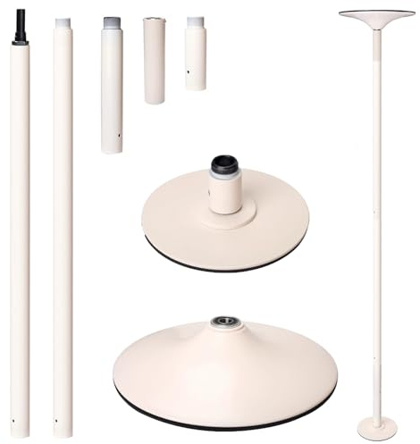Minglez Barra Pole Dance Barra de Striptease Profesional de 2.8 m, Barra de Baile Estática Giratoria, Barra de Pole Dance Blanca para Casa, Dormitorio o Apartamento, Barra(2.7-2.825 m (8.86-9.3 ft))