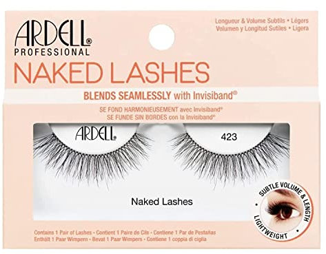 Ardell Falsche Wimpern Naked Lashes 423 Dezentes Volumen Dezente Länge Super Soft Bequem Invisiband Mittellange Veganfreundliche Tierversuchsfreie Wimpern