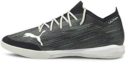 PUMA Herren Ultra 1.2 Pro Court Futsal-Schuh, Black-Glacier Gray-Elektro Green-Elektro Pool, 44.5 EU