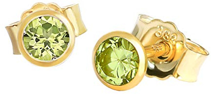 NKlaus Paar Ohrstecker echt Peridot Gelbgold 333 8 Karat Gold 3,5mm kleine Ohrringe 7989
