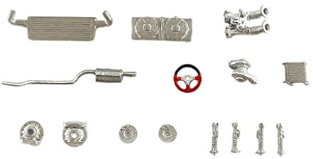 Sharplace 1/64 Miniature Atelier de réparation de Voiture Figure Sable Table Scène Diorama Collection Cadeaux - Accessoire Rouge