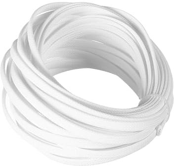 Heyiarbeit 10m/32.8ft PET Expandable Braid Cable Sleeving Flexible Wire Mesh Sleeve White 6mm