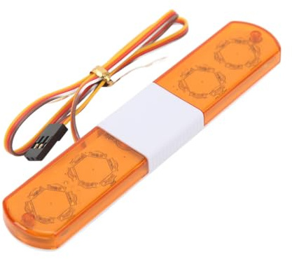 SUNGOOYUE RC LED Police Light, Simulation Design 4 Modes RC Police Flash Lamp LED Alarming Light for 1/8 1/10 RC Cars, 115mm(Yellow)