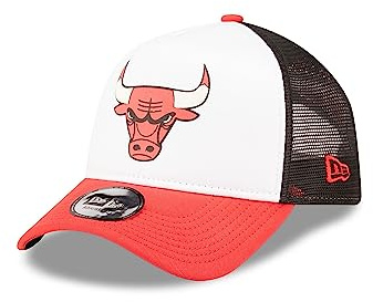 New Era Baloncesto NBA Ajustable Gorra de Camionero Chicago Bulls Colores del Equipo Blanco Rojo Negro