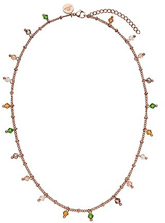 Purelei® Boho Halskette (Gold, Rosegold), Wasserfestes Filigrane Halskette für Damen, Kette aus Edelstahl mit bunten Glasperlen, Geschenke für Damen, 40-45 cm cm Länge verstellbar (Rosegold)