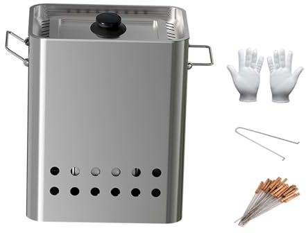 JISADER Barbecue Suspendu, Barbecue de Bois, Seau de Barbecue, Baril pour remorques, Parcs, Plage, Jardin, arrière-Cour, avec des brochettes
