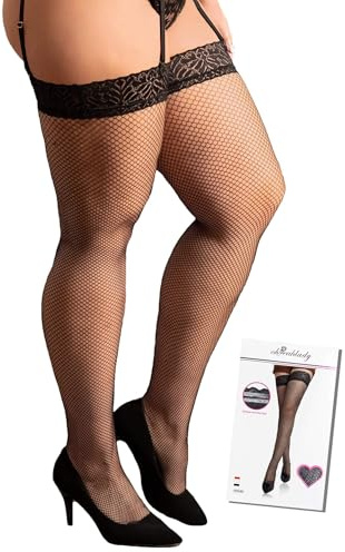 ohyeahlady strumpor för remmar stora storlekar spets sexiga strumpebandshållare för kvinnor överdimensionerade nätstrumpor Overknees strumpor molliga kvinnor lårhöga med halkfri silikon